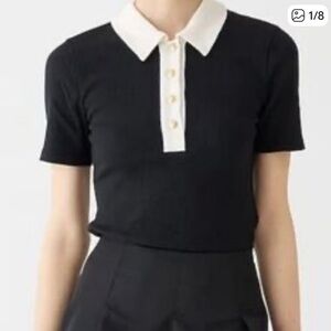 J. Crew Vintage rib polo T-shirt small ribbed